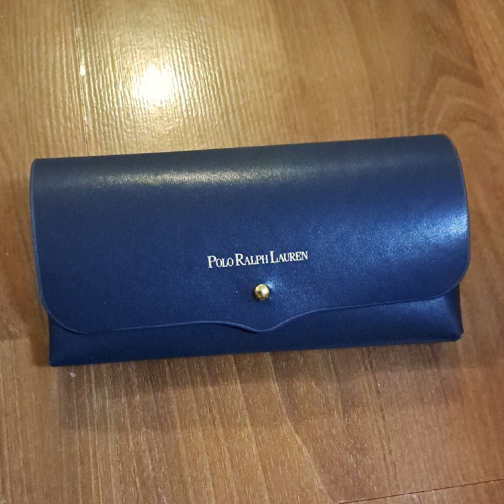Polo by Ralph Lauren Navy Eyeglass Case with Gold Button